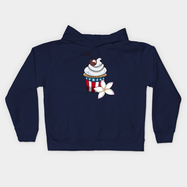 Patriotic Cupcake Kids Hoodie by Lady Lilac